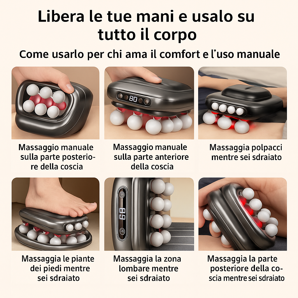 (ridotta del 30%) Massaggiatore a Percussione 6/8/16 Testine