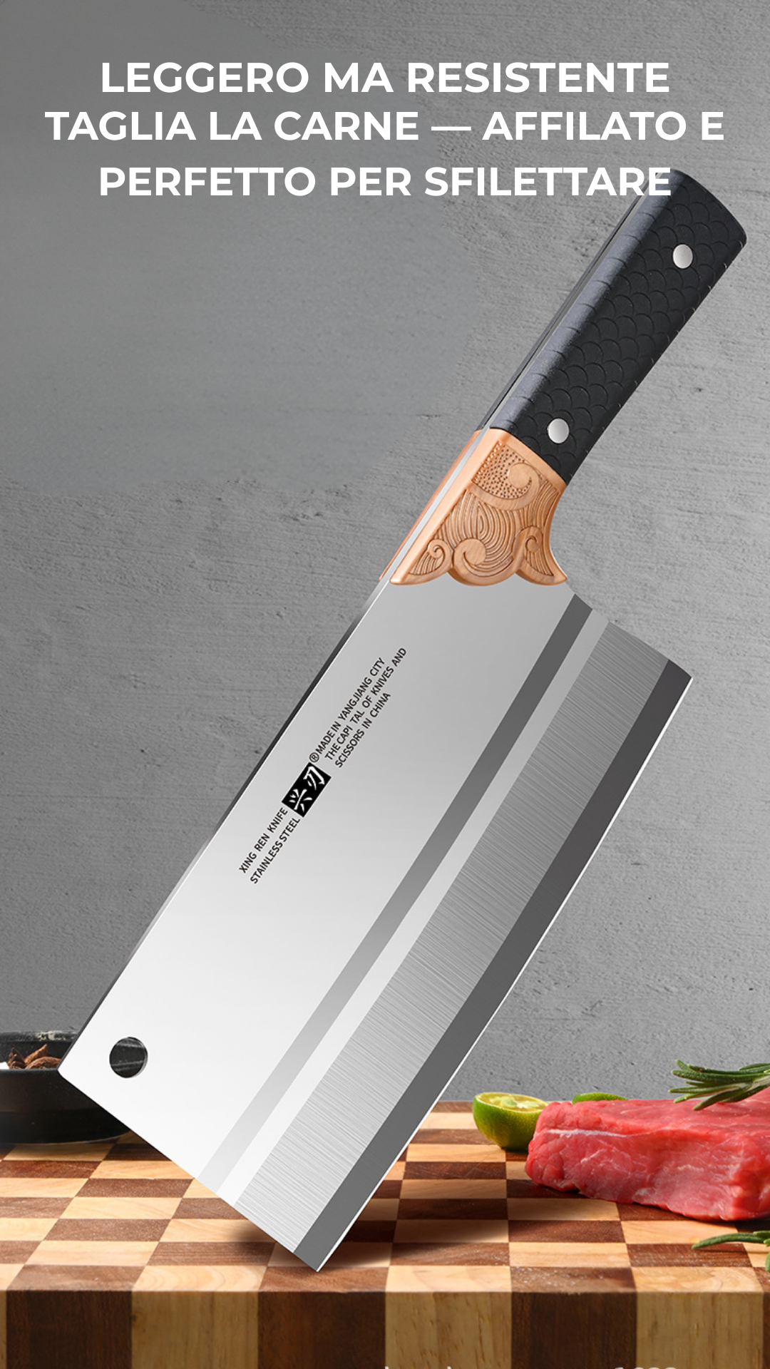 Coltello da taglio professionale — forgiato a mano