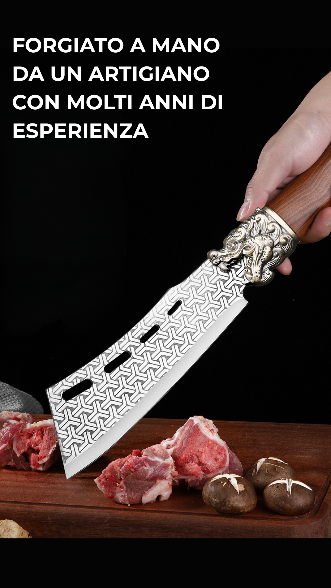 (Offerta speciale: -30%) Coltello da Cucina Multifunzionale Con Motivo di Drago !!