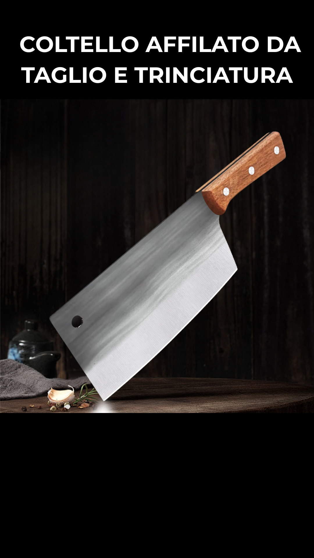 (Offerta speciale: -30%)  Mannaia multifunzione artigianale, forgiata a mano !!!