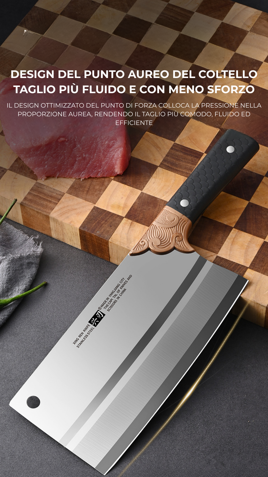 Coltello da taglio professionale — forgiato a mano