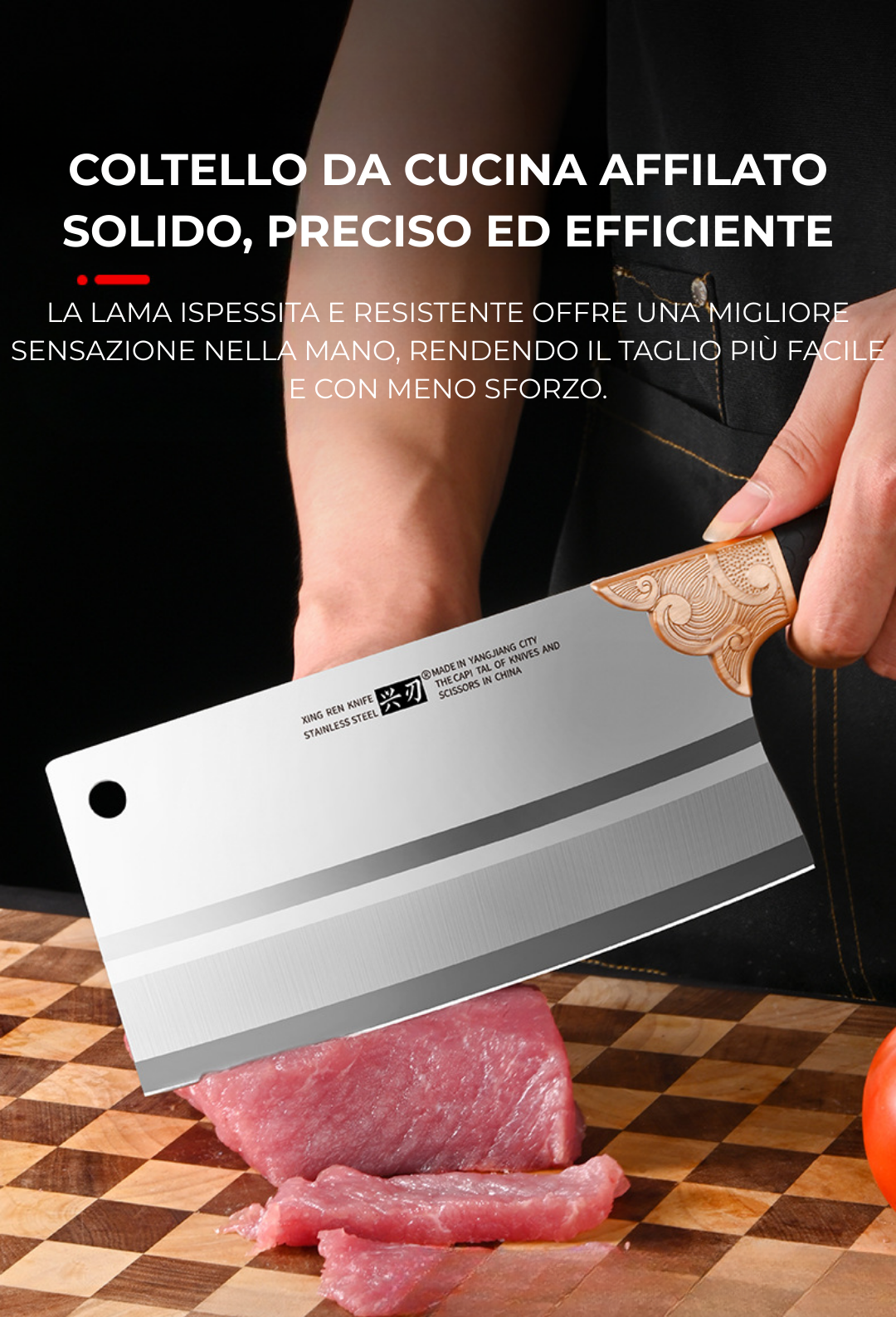 Coltello da taglio professionale — forgiato a mano