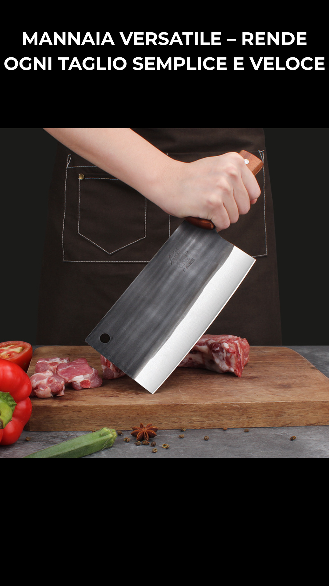 (Offerta speciale: -30%)  Mannaia multifunzione artigianale, forgiata a mano !!!