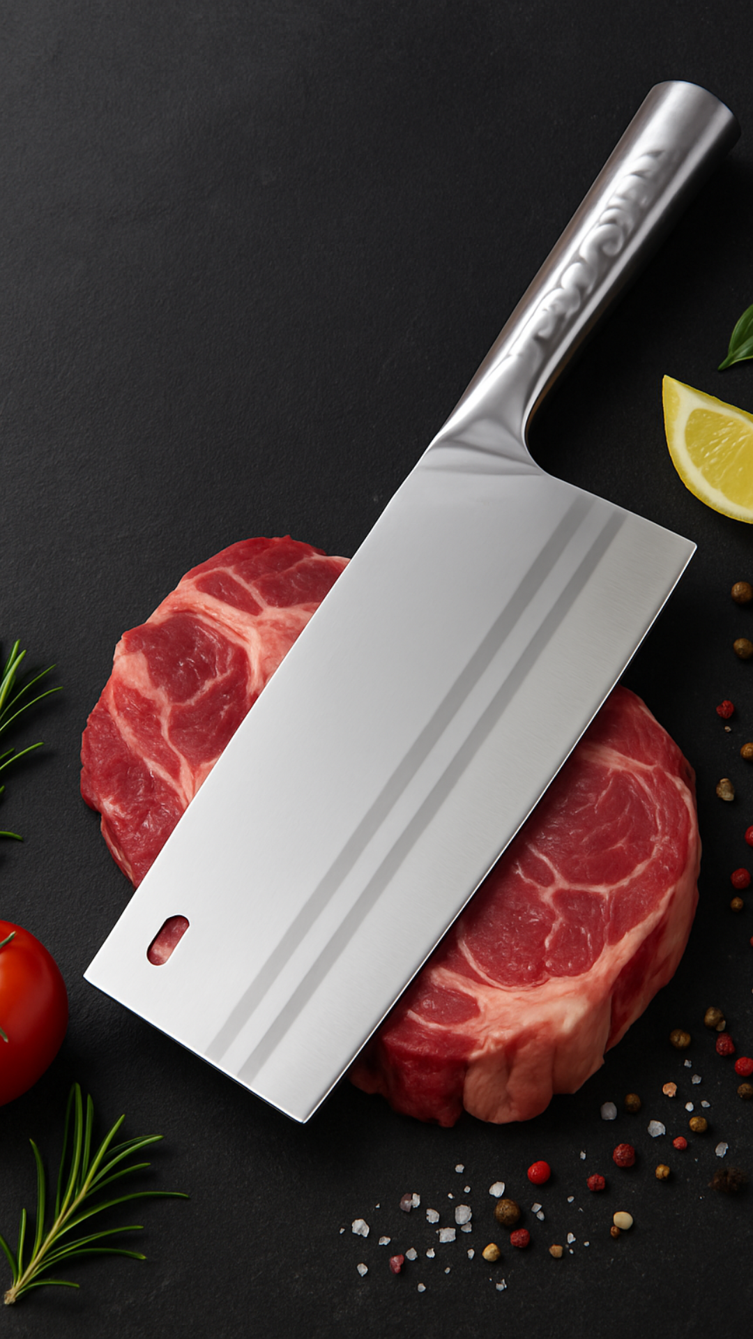 (Offerta speciale: -30%)  Mannaia Professionale in Acciaio Inossidabile !!!!