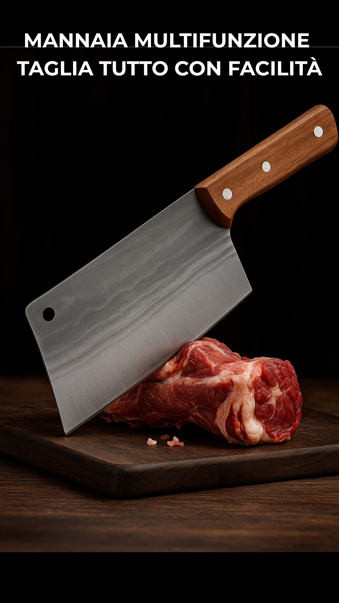 (Offerta speciale: -30%)  Mannaia multifunzione artigianale, forgiata a mano !!!