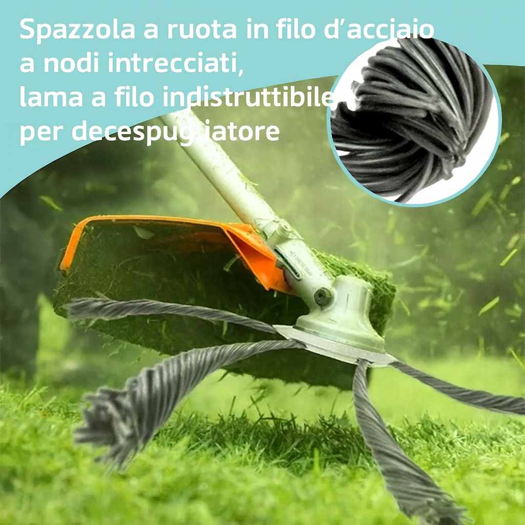 (30% di sconto) La testina del tagliaerba ha 6 bordi in acciaio inossidabile.