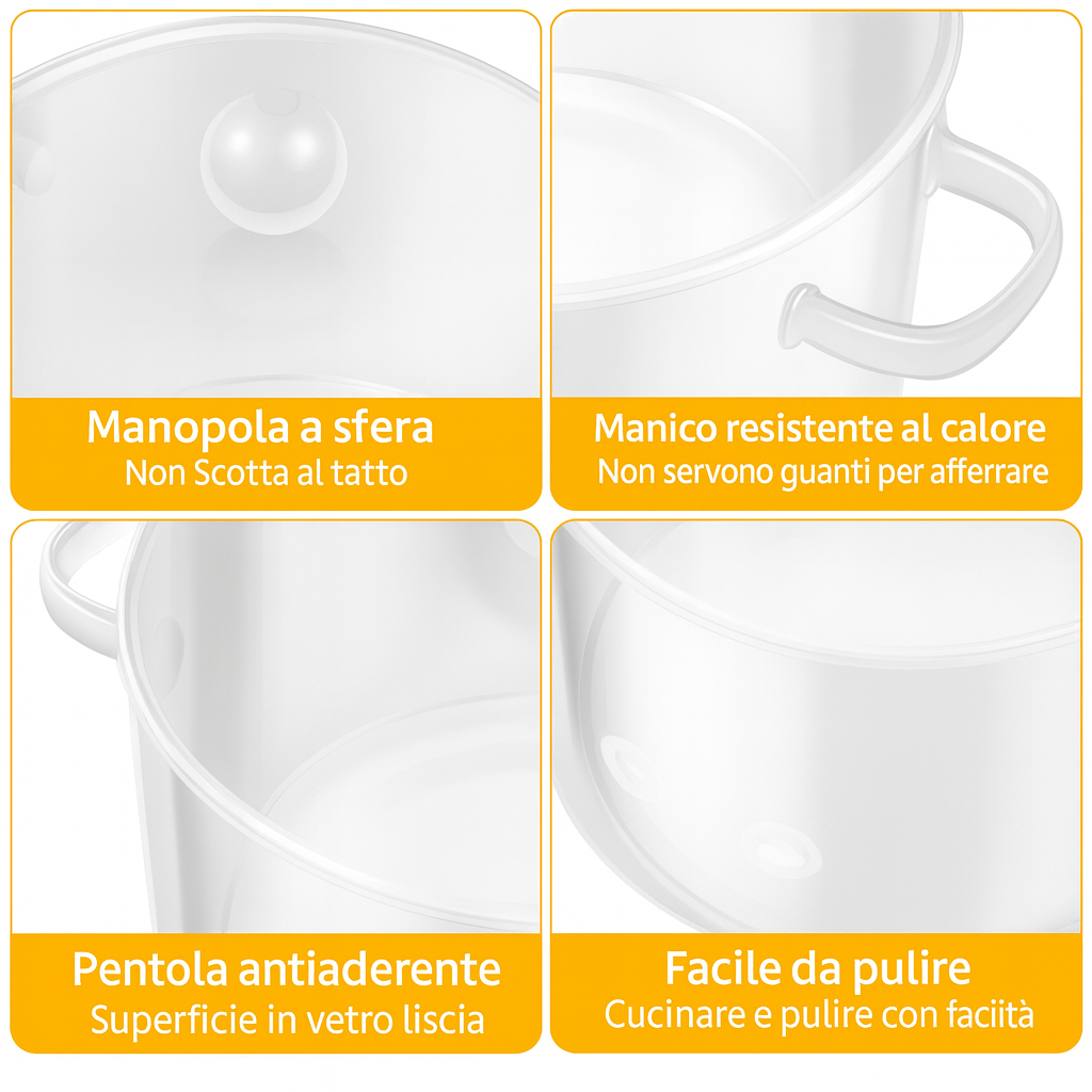 (Sconto del 30%) Casseruola in vetro trasparente