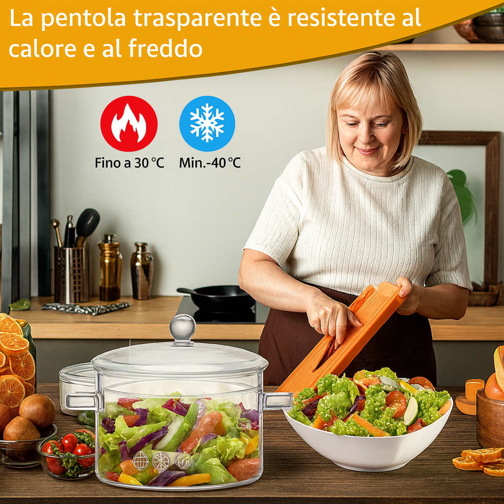 (Sconto del 30%) Casseruola in vetro trasparente