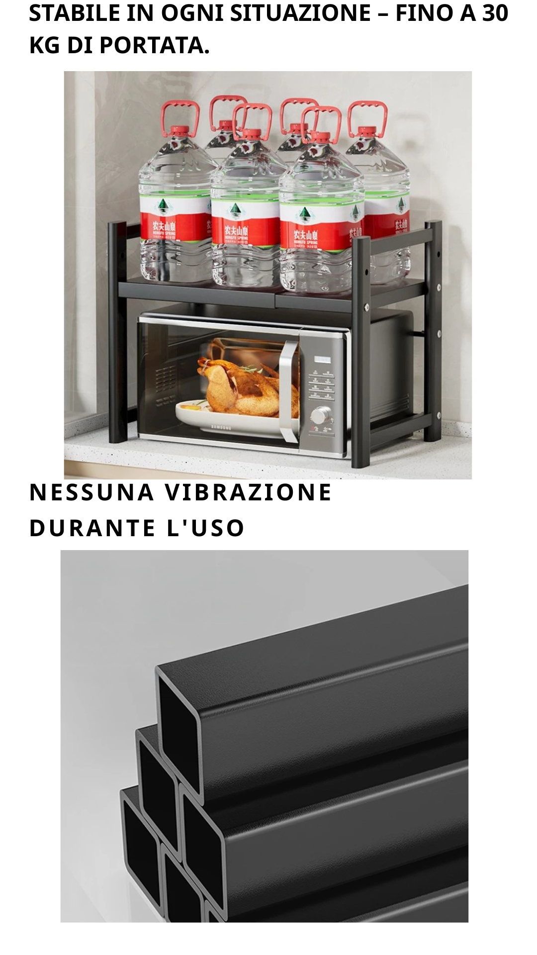 (Promozione: sconto del 30%) Ripiano regolabile per microonde da cucina