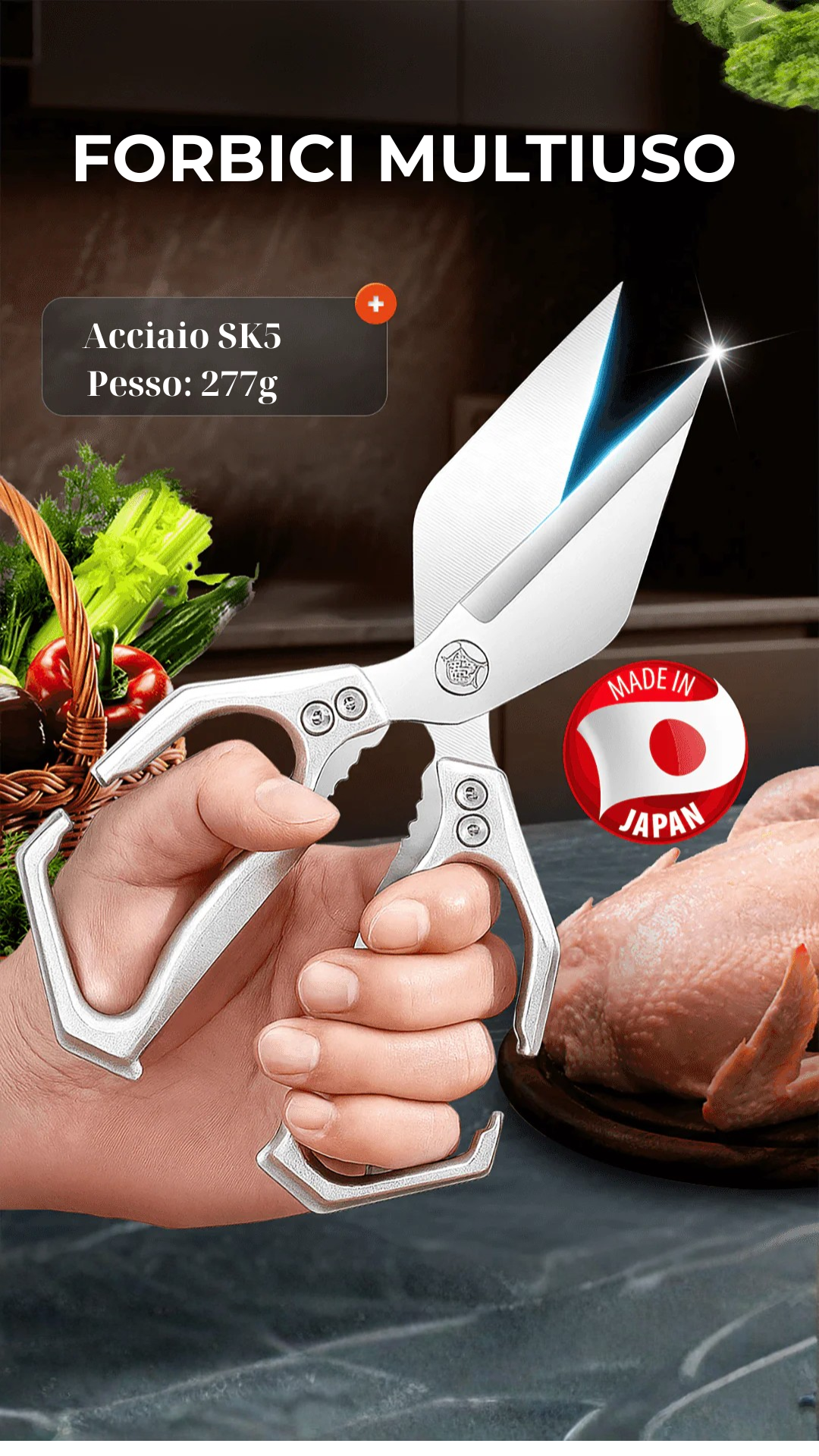 (Offerta speciale: -30%) ✂️ Forbici Multiuso in Acciaio SK5 – Potenza in Ogni Taglio!!!!