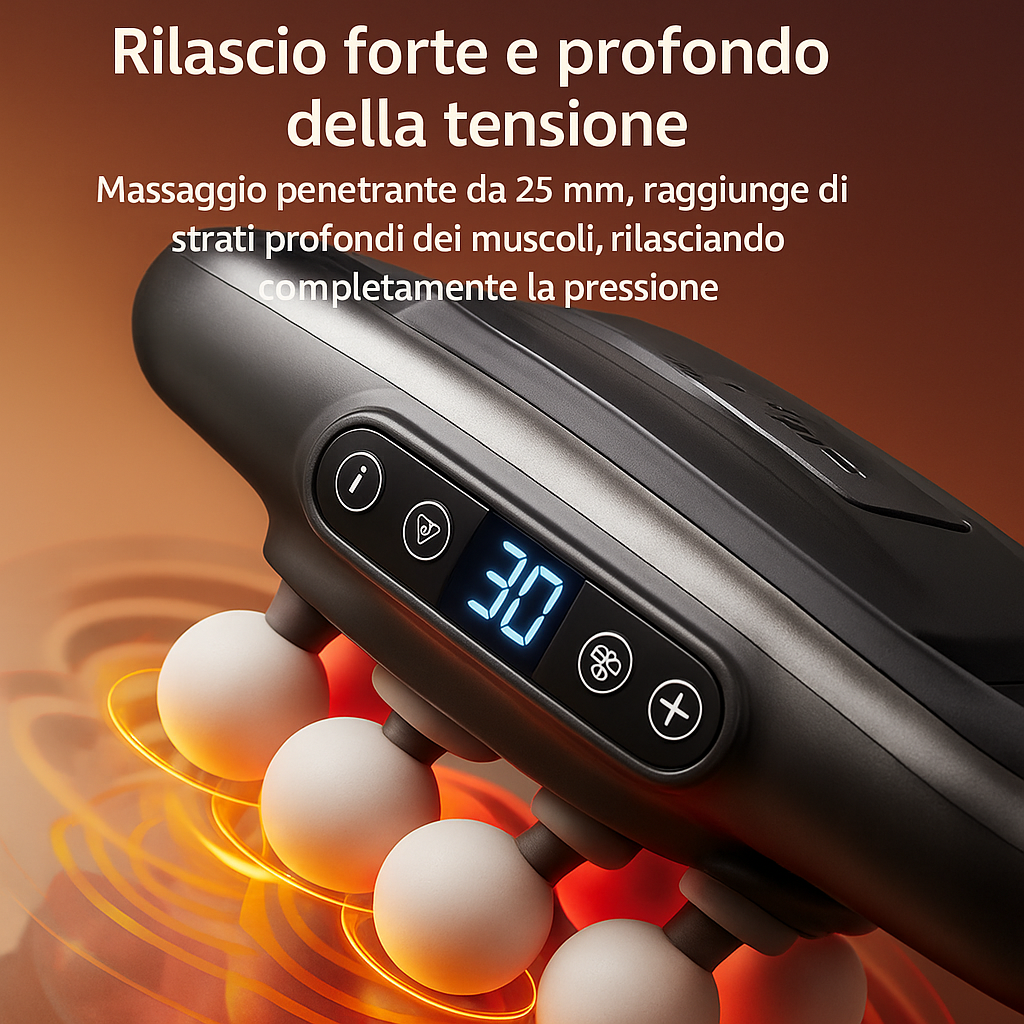 (ridotta del 30%) Massaggiatore a Percussione 6/8/16 Testine