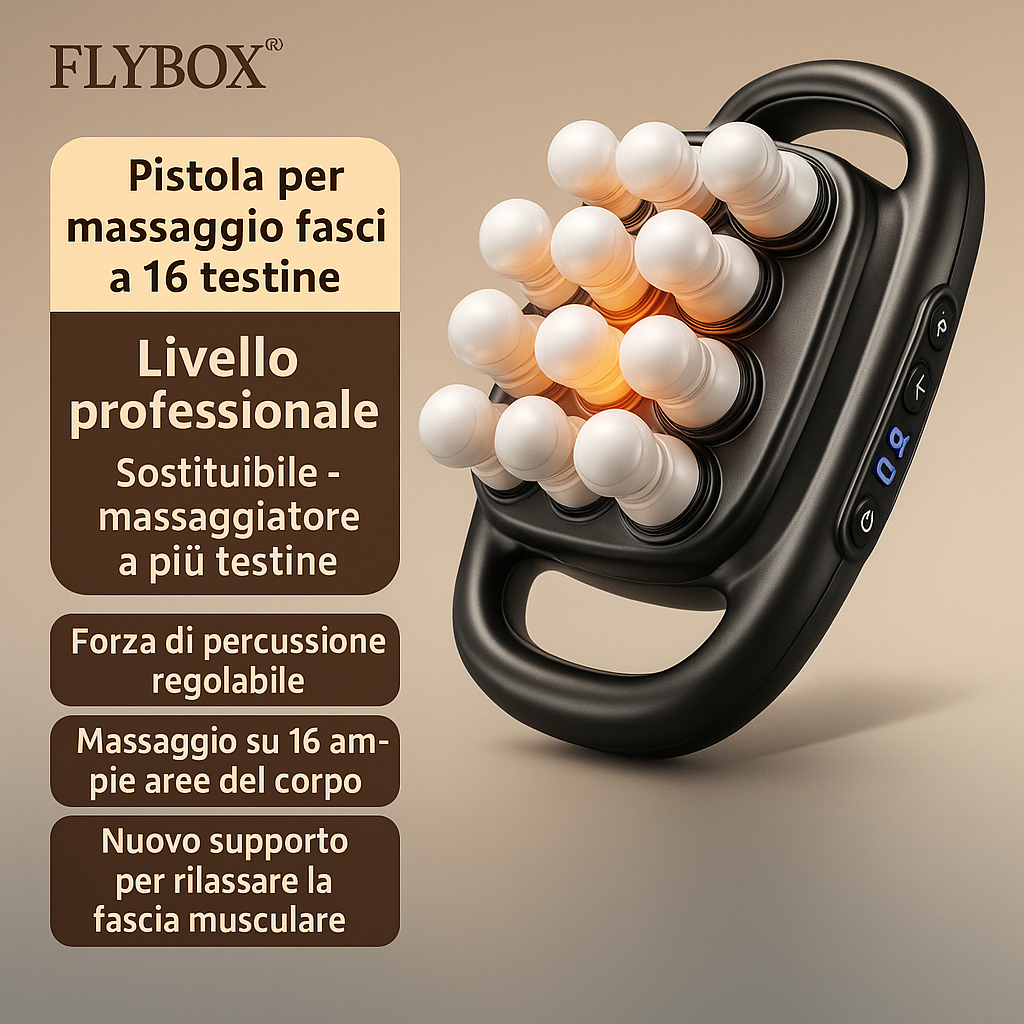 (ridotta del 30%) Massaggiatore a Percussione 6/8/16 Testine