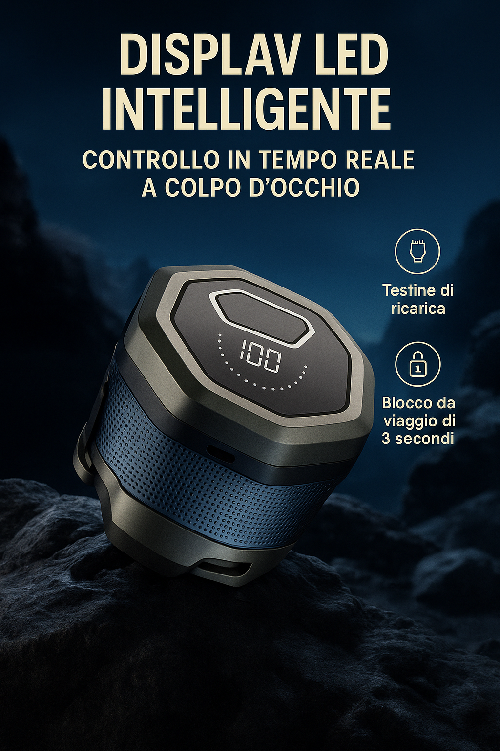 (30% di sconto) Tagliacapelli FK-8750 senza fili 6D per testa calva – Rasoio rotante da uomo impermeabile con lama magnetica ricaricabile e display LCD.