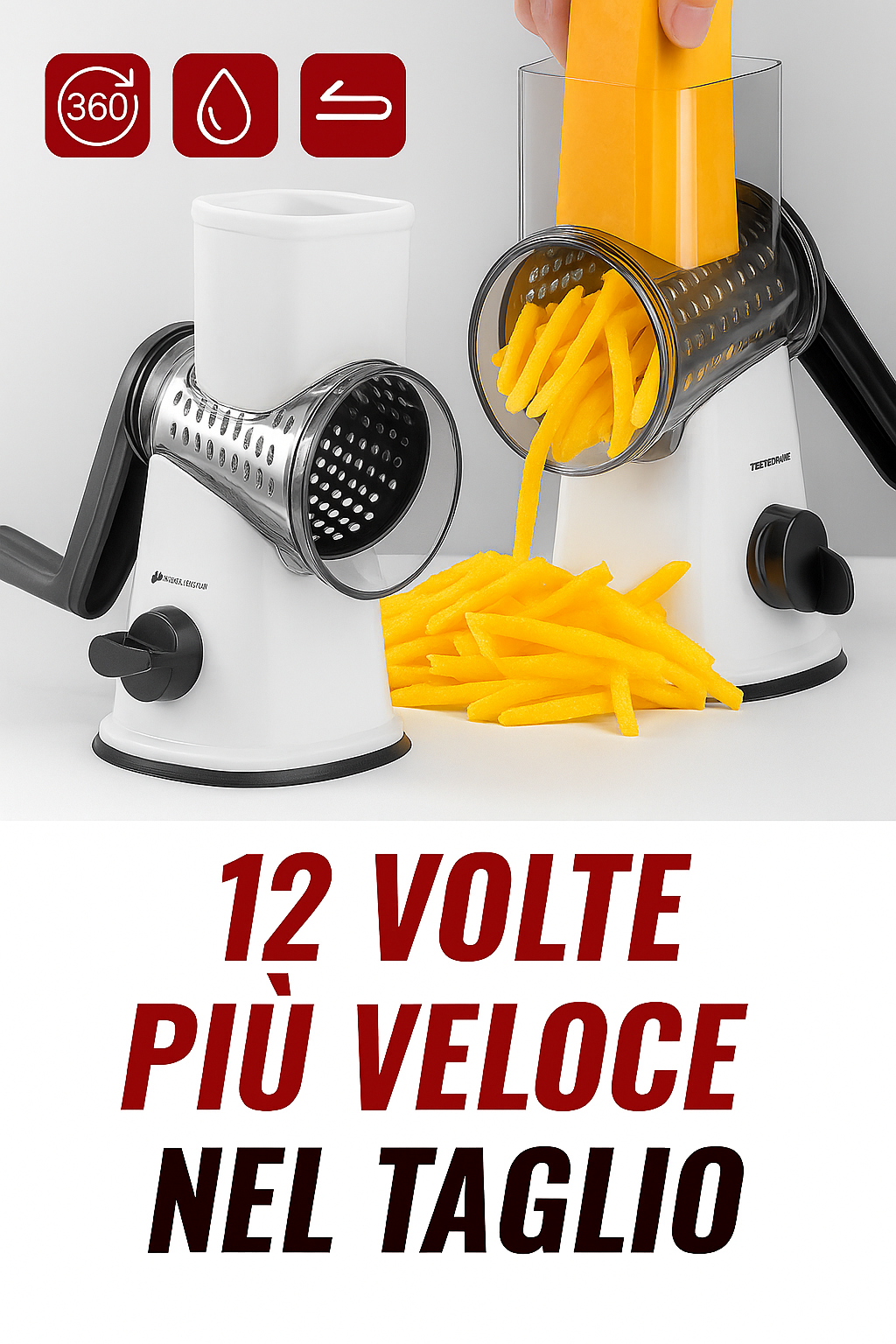 (30% di sconto) Grattugia e Tritatutto Manuale Rotante Multifunzionale da Cucina 2025